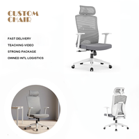 Chaises de bureau de luxe ergonomiques, réglables en hauteur, pivotantes, avec accoudoirs, soutien lombaire, chaise en maille