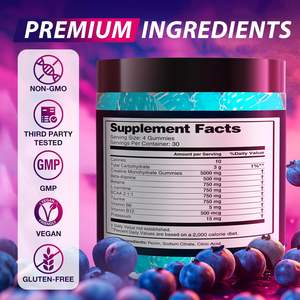 Gomitas de Creatina Veganas ODM/OEM Sin Azúcar, Suplemento Pre-Entrenamiento para Entusiastas del Gimnasio y el Fitness, Venta al por Mayor - Product Image 5