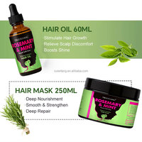 Kit de Soins Capillaires Naturels à la Menthe Poivrée pour la Croissance et la Repousse des Cheveux, Anti-Chute, Bloqueur de DHT, Shampoing et Après-Shampoing pour Cheveux Clémentins