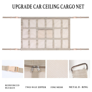 SUV天井貨物ネットトランクオーガナイザー車屋根収納ネットバンインテリアアクセサリー二層メッシュキャンプの必需品 - Product Image 5
