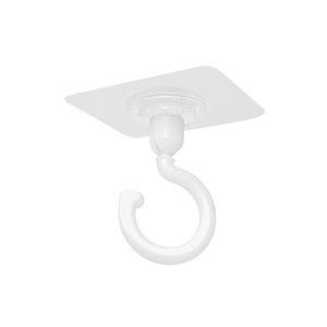 Ceiling Mounted Rotating Hook White Single Hook 1-3kg Load For Roof Wall Door Ceiling Use - Product Image 1