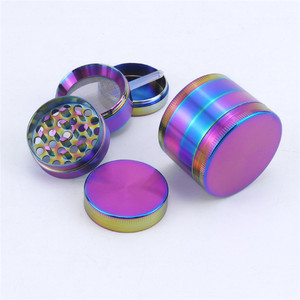 Metal Grinding Accessories Grinders OEM/ODM Custom Logo Hologram Colorful 4 Layer Metal Herb Grinder Smoking Tobacco Crusher - Product Image 2