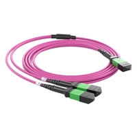 Câble de brassage MPO APC vers 2xMPO APC 8F vers 4F+4F, cordon de brassage fibre optique multimode OM3 pour centre de données 40G/100G