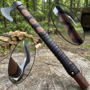 Hacha Vikinga de Alta Calidad, Fabricada a Mano, con Espiga Plana, Cabeza de Acero con Alto Contenido de Carbono y Mango de Madera, de BA Enterprises - Product Image 3