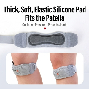 Jiahe - Soporte <span class=keywords><strong>de</strong></span> <span class=keywords><strong>Rodilla</strong></span> Ajustable con Correa para la Rótula y Almohadilla <span class=keywords><strong>de</strong></span> Silicona para Aliviar el Dolor <span class=keywords><strong>de</strong></span> <span class=keywords><strong>Rodilla</strong></span> <span class=keywords><strong>de</strong></span> Saltador y <span class=keywords><strong>Corredor</strong></span>, <span class=keywords><strong>Rodillera</strong></span> Deportiva - Product Image 3