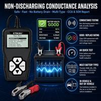 Probador de Baterías Automotrices UDIAG BT208 12V 24V, Analizador Digital de Conductancia, Prueba de Arranque y Carga CCA para Automóviles, Camiones y Motocicletas