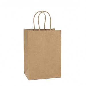 Custom Your Own Logo Size Color Cheap Food Take Away Bown Kraft Paper <b>Bag</b> with Handle - Product Image 4