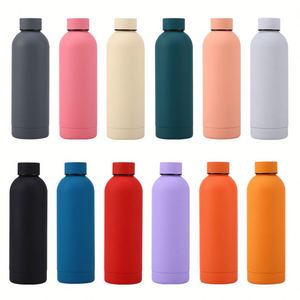 Bouteille isotherme minimaliste moderne en acier inoxydable 304 double paroi à ouverture étroite, pour l'extérieur, maintien au chaud 6-12h - Product Image 1