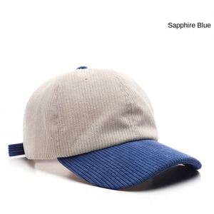 Casquette de baseball vintage en velours côtelé à 6 panneaux, brodée avec logo personnalisé, color block, prête pour l'extérieur, unisexe, réglable, protection solaire, vente en gros - Product Image 6