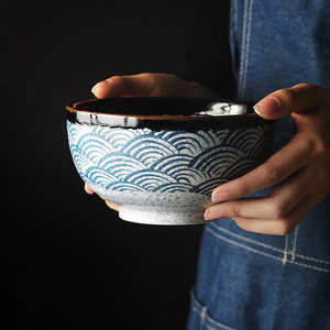 Tazón de <span class=keywords><strong>Sopa</strong></span> de Fideos Ramen de Porcelana Moderna, Ecológica y Corrugada, de Calidad de Restaurante, para Servir Fideos y <span class=keywords><strong>Sopa</strong></span> - Product Image 2