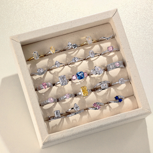 Dylam Fine moda gioielli <span class=keywords><strong>donna</strong></span> <span class=keywords><strong>abito</strong></span> quotidiano accessori classico S925 forma ovale argento 5A Cubic Zirconia <span class=keywords><strong>promessa</strong></span> anello - Product Image 5