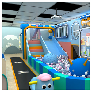 Custom Macaron Pastel Indoor Soft <strong>Play</strong> Center Kids <strong>Play</strong> Cafe Equipment With Slide Ball Pit Interactive Projector And <strong>Tower</strong> - Product Image 5