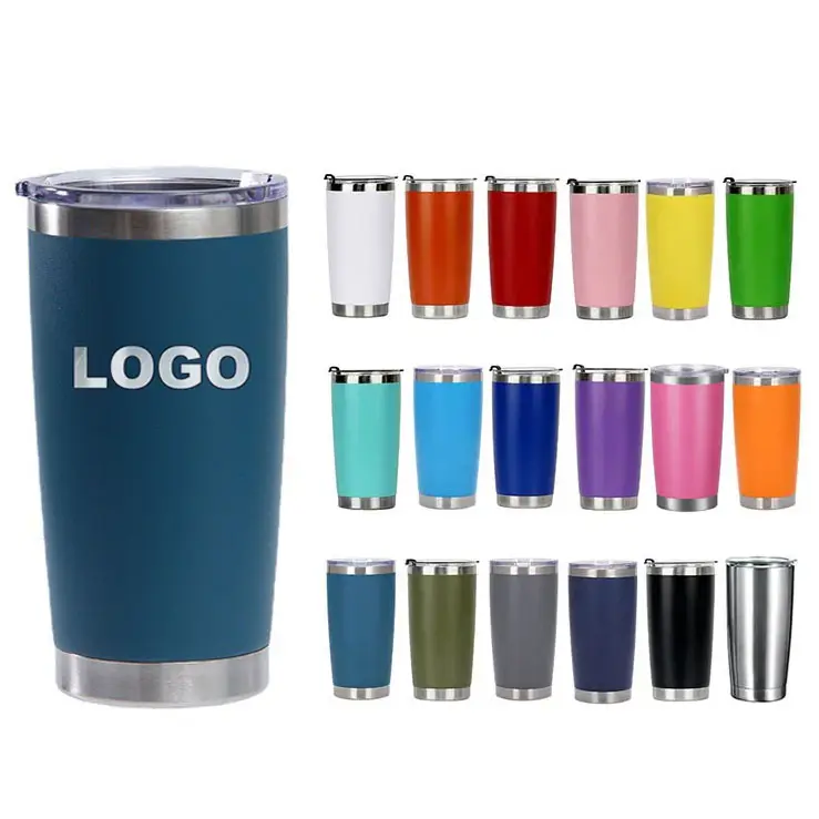 Custom Logo Double Wall 18/8 Stainless Steel 20 oz Tumbler Travel Mug 20oz Tumbler Coffee Cups Tumbler with Lids and Straw