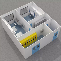 Construction et installation de salles blanches modulaires HUAAO pour l'utilisation dans les industries alimentaire, cosmétique, hospitalière et de laboratoire, conformes aux normes ISO et GMP modernes.