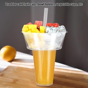 Gobelet jetable 2-en-1 pour collation et boisson avec bol intégré 500ml/700ml en PP transparent pour hotpot et bubble tea - Product Image 6