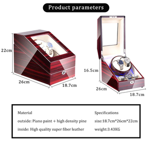 Commercio all'ingrosso di Lusso Pianoforte Lacca di Legno Watch Winder Box Per 2 + 3 Orologi Con Il Giapponese Mabuchi Motore - Product Image 4