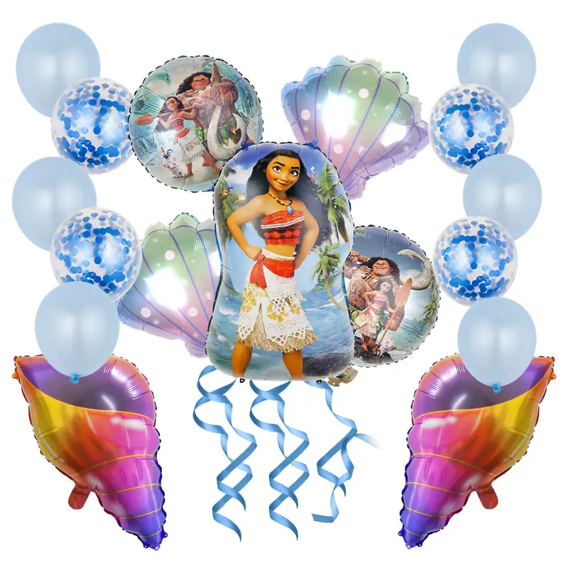 1set Moana Birthday Party Balloon Decorations Kids Girl Princess Baby Shower Party Decor Moana Ballon Air Globos Ocean Balloon