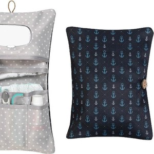 Baby Storage Bag <b>Set</b> Large Square Cotton <b>Linen</b> Diaper Organizer For 0-12 Months Home Use Elephant Pattern - Product Image 4