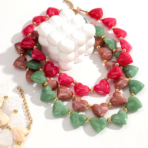 قلادة خرز على شكل قلب من الأكريليك الملون الرومانسي لعيد الحب <span class=keywords><strong>2026</strong></span>، مجوهرات عصرية للنساء والفتيات - Product Image 4