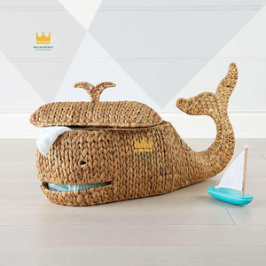 Water Hyacinth Whale <b>Storage</b> <b>Box</b> Novelty Design For Living Room <b>Kids</b> <b>Storage</b> Eco-friendly, Durable, Lightweight - Product Image 2