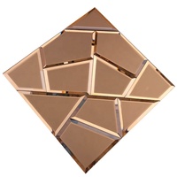 Vente flash - Carreaux de mosaïque en verre pour mur de salle de bain, effet miroir 3D à bords biseautés, blanc, avec colle