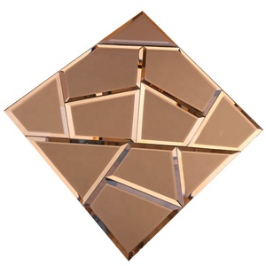 Vente flash - Carreaux de mosaïque en verre pour mur de salle de bain, effet <span class=keywords><strong>miroir</strong></span> 3D à bords biseautés, <span class=keywords><strong>blanc</strong></span>, avec colle - Product Image 4