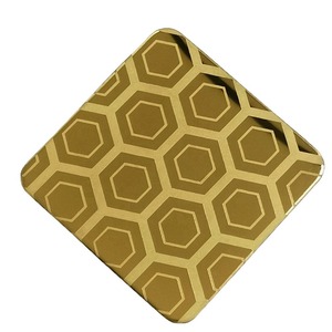 แผ่นตกแต่งสแตนเลสสตีลเคลือบ PVD สีทอง 316 สำหรับตกแต่งโรงแรมหรู - Product Image 1