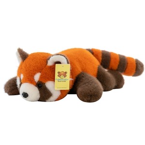 Lindo Peluche de <span class=keywords><strong>Mapache</strong></span> y Panda Rojo, Almohada de Felpa con Forma de <span class=keywords><strong>Mapache</strong></span>, Cojín Largo de Animal de Peluche, Peluches Suaves Kawaii, Compañero para Dormir - Product Image 2