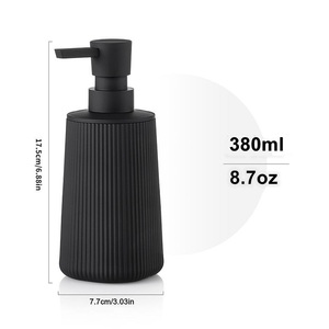 <strong>Small</strong> <strong>Soap</strong> <strong>Dispenser</strong> for Bathroom and Kitchen Modern Farmhouse Striped Style Plastic Hand Dish <strong>Soap</strong> <strong>Dispenser</strong> With Pump <strong>Black</strong>