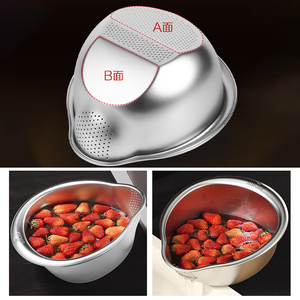 Cesta de lavado inclinada de acero inoxidable versátil, escurridor de colador de Metal para limpiar frutas, frijoles, herramienta de cocina - Product Image 6