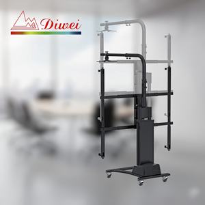 Chariot d'affichage mobile avec roues verrouillables, capacité de 50 kg, hauteur réglable de 100 à 150 cm, compatible projecteur, diamètre de 390 mm pour - Product Image 3