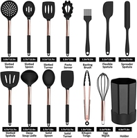 Ensemble d'ustensiles de cuisine Offre Spéciale avec poignée en acier inoxydable Gadgets de cuisine Ustensiles de cuisine antiadhésifs Kit d'ustensiles de cuisine en silicone