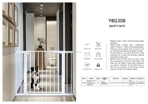 Barrière de sécurité pour animaux de compagnie et enfants, en fer, à fermeture automatique, pour intérieur et extérieur, installation facile par fixation à pression, pour escaliers, cuisine et maison - Product Image 6