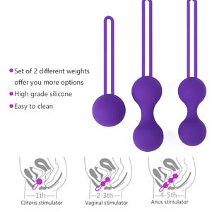 Plug <span class=keywords><strong>Anal</strong></span> Vaginal de Silicone Feminino, Haltere de Treinamento, Bola Inteligente à Prova d'Água, Dispositivo de Exercício para Recuperação Pós-parto - Product Image 3