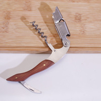 Tire-bouchon de Sommelier Haut de Gamme avec Manche en Bois, Étui en Cuir et Coffret Cadeau – Ouvre-Bouteille en Acier Inoxydable pour Bar et Restaurant