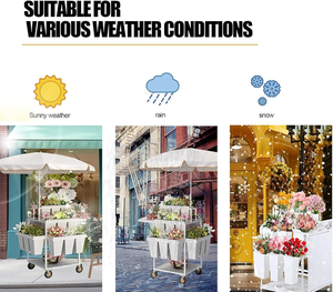 Trang chủ lưu trữ hoa hiển thị đứng với bánh xe, di chuyển florist Bouquet kệ hoa giá cho trong nhà, ngoài trời Patio vườn sống - Product Image 6