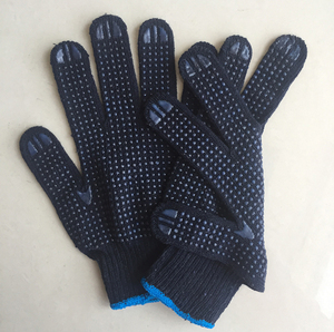 Gants en <span class=keywords><strong>maille</strong></span> <span class=keywords><strong>de</strong></span> coton CE bleu à pois légers <span class=keywords><strong>de</strong></span> 10 pouces à usage industriel - Product Image 6