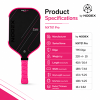 Nouvelle conception NXT Pro, raquette de pickleball en fibre de carbone T700 thermoformée de haute qualité, personnalisée en usine, conforme aux normes USAPA