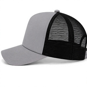 Wholesale Plain Trucker <b>Hat</b> Solid Color Mesh Back Cap Custom Snapback Baseball <b>Hats</b> Blanks High Quality Curved Visor 6-Panel - Product Image 2