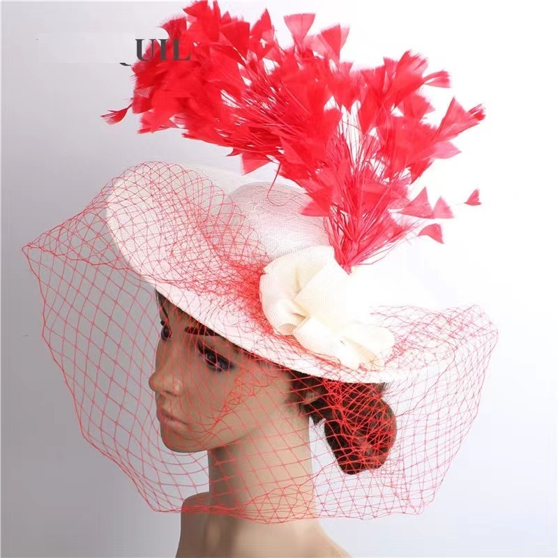 Vintage Handmade Linen Lace Fascinator Wedding Church Party  display picture 3
