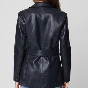 Venta caliente Ropa de mujer Chaqueta de cuero de mujer de la mejor calidad Chaqueta de cuero a prueba de viento - Product Image 2