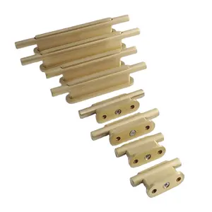 Solid brushed brass wood cabinet handles for wardrobe more size options brass handles and pulls
