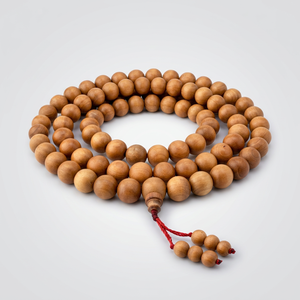 Chapelet indien artisanal en bois de santal, perles de bois traditionnelles hindoues, écologiques, rondes, de 4 mm à 20 mm, sur mesure, Riddhi Siddhi foncé - Product Image 1