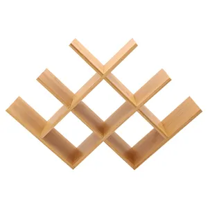 Hot-sale Solid Bamboo Wine Storage Rack Wine Holder Display Shelves Countertop