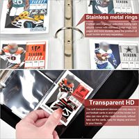 Dossier d'album de cartes à collectionner classique à 4 poches avec porte-cartes rigides et cartes de sport en plastique et couvercle en PU