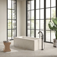 Baignoire autoportante de style européen en surface solide imitation marbre pour adultes, idéale pour la maison