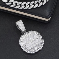 Pendentif Médaille Design Dernière Cène avec Chaîne Brillante, Bijou Chrétien pour Mariages, Espoir, Foi, Prière, Cadeau Religieux