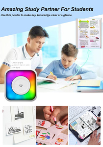 2024 C31 mini xách tay máy in với 7 màu LED <span class=keywords><strong>CD</strong></span> thiết kế Pocket Máy in nhiệt trẻ em Đồ chơi Lưu ý Nhãn dán nhãn inkless máy in - Product Image 6