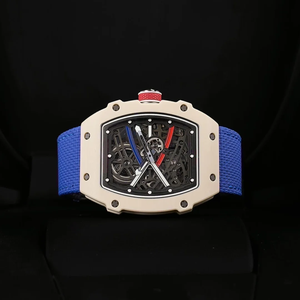 Montre mécanique de luxe pour homme RM67-02, ultra-fine, en fibre de carbone, avec cristal saphir, bracelet élastique, design sportif. - Product Image 3