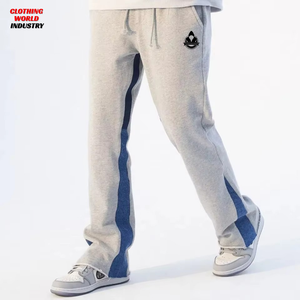 Custom Logo Wholesale Polyester Cotton Men's Pants Heavyweight Grey Baggy Casual Sweatpants Men Gym men's Pants - Product Image 2